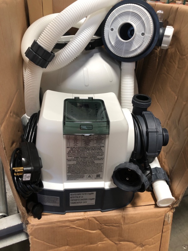 Photo 2 of Intex 26675EG 14 Inch Krystal Clear Pool Saltwater System and Sand Filter Pump - 54.9
