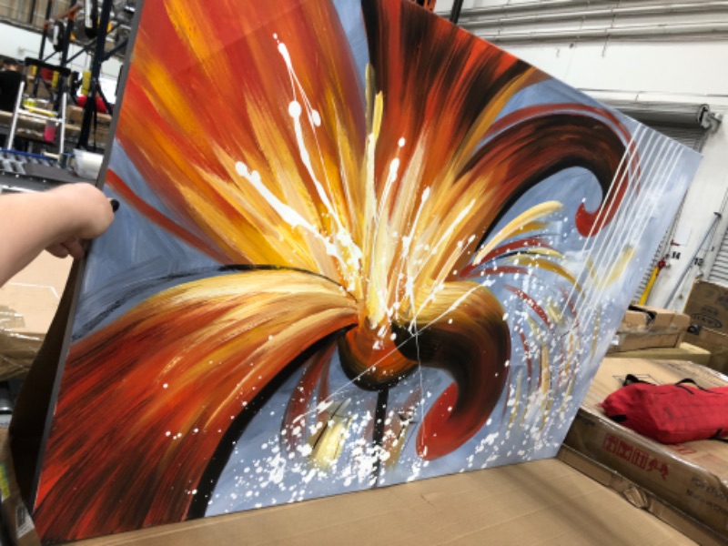 Photo 1 of ARTLAND 32x48-inch 'Fall Story' Gallery-wrapped Hand-painted Canvas Flower Wall Art
