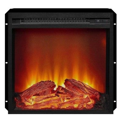 Photo 1 of 18" Glass Front Electric Fireplace Insert Black - Room & Joy

