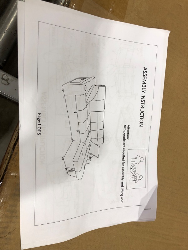 Photo 2 of (Parts Only) - MEGA Furnishing 3 PC Sectional Sofa Set, Gray Linen Lift -Facing Chaise with Free Storage Ottoman
- Missing/loose hardware 