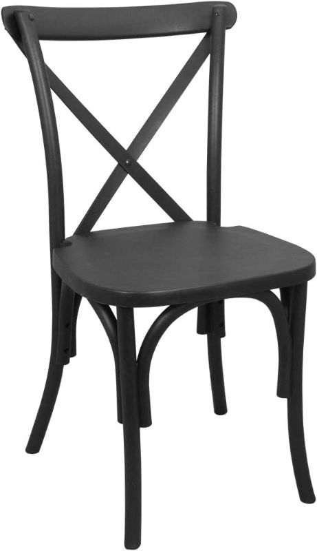 Photo 1 of 2-pack Advantage Black Resin X-Back Chair
