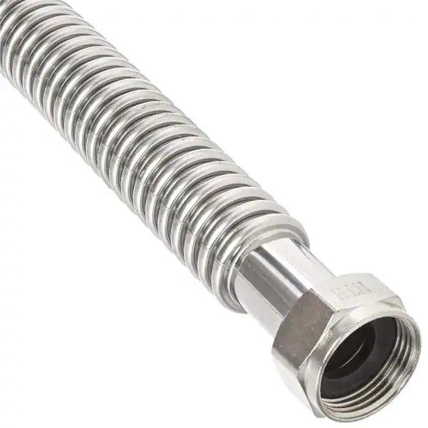 Photo 1 of 1 in. FIP x 1 in. FIP - 18 in. Stainless Steel Corrugated Water Heater Connector
