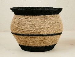 Photo 1 of 10" X 14" Round Seagrass Decorative Basket Black - Opalhouse™ Designed with Jungalow™
