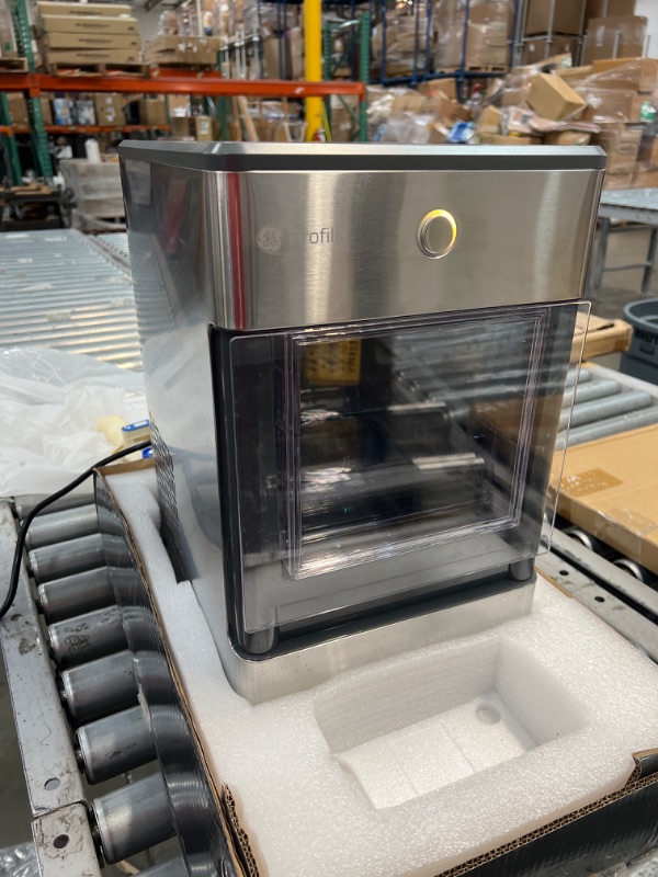 Photo 2 of GE Profile Opal | Countertop Nugget Ice Maker with Side Tank | Portable Ice Machine Makes up to 24 lbs. of Ice Per Day | Stainless Steel Finish
