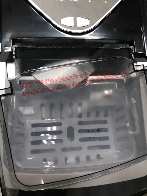 Photo 1 of Silonn Ice Makers Countertop, 9 Cubes Ready in 6 Mins, 26lbs in 24Hrs, Self-Cleaning Ice Machine with Ice Scoop and Basket, 2 Sizes of Bullet Ice for Home Kitchen Office Bar Party