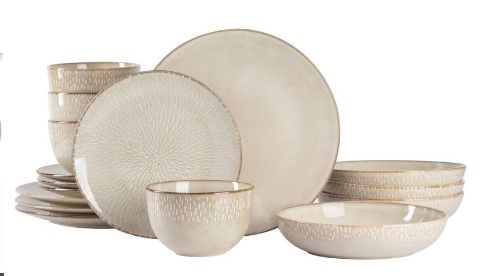 Photo 1 of 16pc Stoneware Matisse Dinnerware Set Taupe - Gibson Elite

