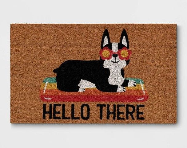 Photo 1 of 1'6"x2'6" Hello Summer Dog Doormat Natural - Sun Squad