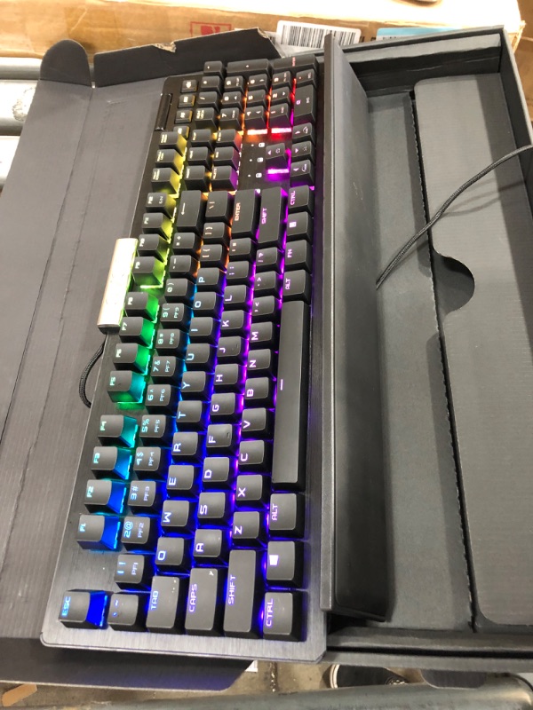 Photo 2 of EVGA Z15 RGB Gaming Keyboard, RGB Backlit LED, Hotswappable Mechanical Kaihl Speed Bronze Switches (Clicky), 822-W1-15US-KR
