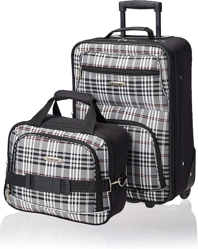 Photo 1 of Rockland Fashion Softside Upright Luggage Set, Black Plaid, 2-Piece (14/19)
