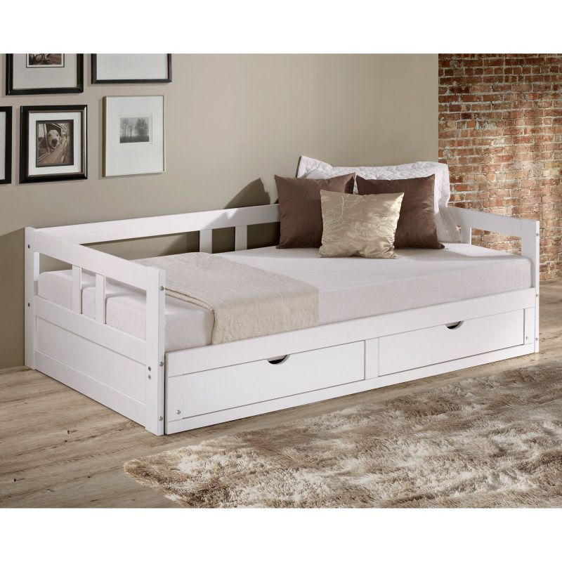 Photo 1 of (NOT COMPLETE) Melody Twin to King Extendable Day Bed with Storage, White
