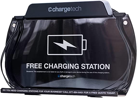 Photo 1 of ChargeTech Wall Mounted Cell Phone Charging Station Dock Hub | High Speed Cables for All Devices | Fully Customizable Cables & Background Art | Model: WM9 TESTED AND FUNCTIONS