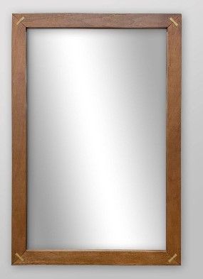 Photo 1 of 24" x 36" Wooden Wall Mirror Brown - Threshold™

