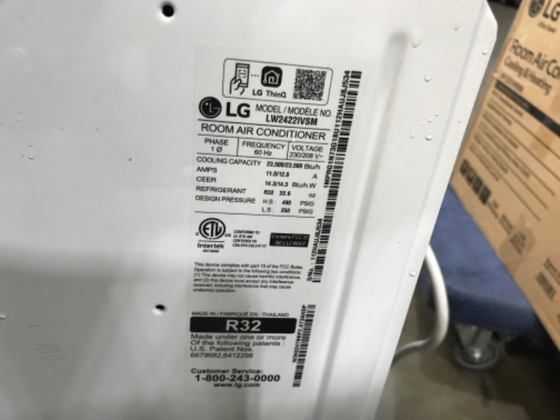 Photo 1 of LG 23,500 BTU DUAL Inverter Smart Window Air Conditioner, Cools 1,440 Sq. Ft., Ultra Quiet Operation, Up to 50% More Energy Savings, ENERGY STAR®, with LG ThinQ, Amazon Alexa & Hey Google, 230/208V
