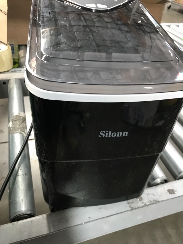 Photo 2 of ***PARTS ONLY*** Silonn Ice Makers Countertop, 9 Cubes Ready in 6 Mins, 26lbs in 24Hrs, Self-Cleaning Ice Machine with Ice Scoop and Basket, 2 Sizes of Bullet Ice for Home Kitchen Office Bar Party
