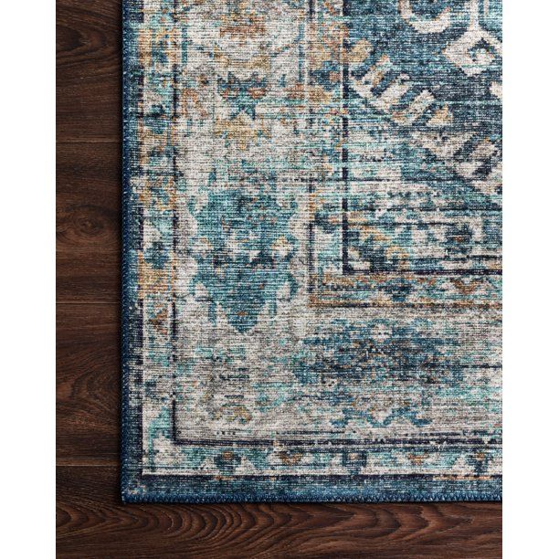 Photo 1 of 2'6"X7'6" Loloi II Skye Oriental Denim / Natural Area Rug
