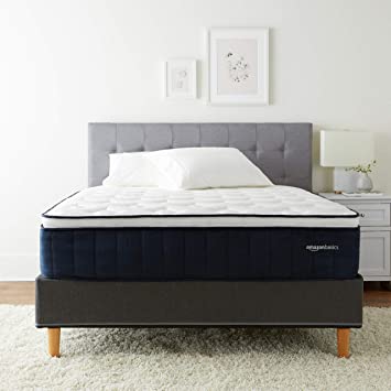 Photo 1 of Amazon Basics Signature Hybrid Eurotop Mattress - Medium Feel - Energex™ foam for Deeper Support - Cool to Touch top Fabric - CertiPUR-US Certified - 13.5-inch, King