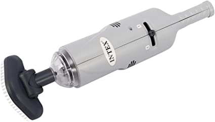 Photo 1 of Intex Handheld Rechargeable Vacuum with Telescoping Aluminum Shaft and Two Interchangeable Brush Heads , Gray/Black