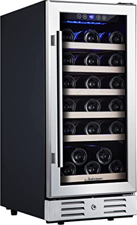 Photo 1 of Kalamera Mini Fridge 15" Wine Cooler Refrigerator - 30 Bottle Wine Fridge with Stainless Steel Refrigerator& Double-Layer Tempered Glass Door and Temperature Memory Function Built-in or Freestanding
