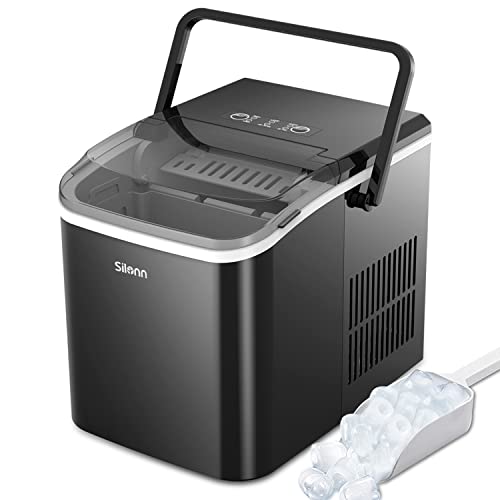 Photo 1 of Silonn Countertop Ice Maker Machine, Portable Ice Makers Countertop with Handle, Makes up to 27 Lbs. of Ice per Day, 9 Cubes in 7 Mins, Self-Cleaning
