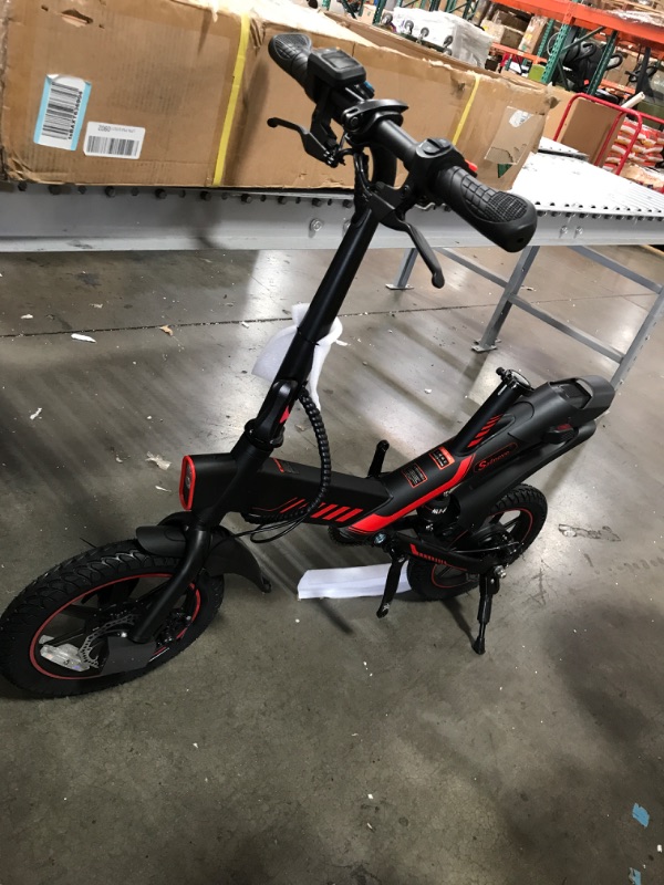 Photo 5 of Electric Bicycle, Sailnovo 14'' Electric Bike for Adults and Teenagers with 18.6MPH 45Miles Waterproof Folding Electric Bike with Removable 36V 10.4Ah Lithium-Ion Battery Throttle & Pedal Assist
