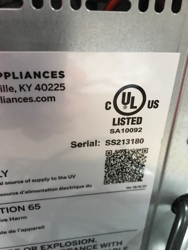 Photo 6 of DAMAGED!! GE Profile Opal | Countertop Nugget Ice Maker with Side Tank | Portable Ice Machine with Bluetooth Connectivity | Smart Home Kitchen Essentials | Stainless Steel Finish | Up to 24 lbs. of Ice Per Day
**DENTS**