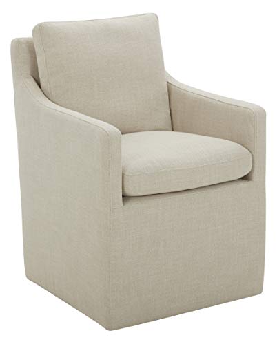 Photo 1 of Amazon Brand – Stone & Beam Vivianne Modern Upholstered Dining Chair with Casters, 24.4"W, Linen
