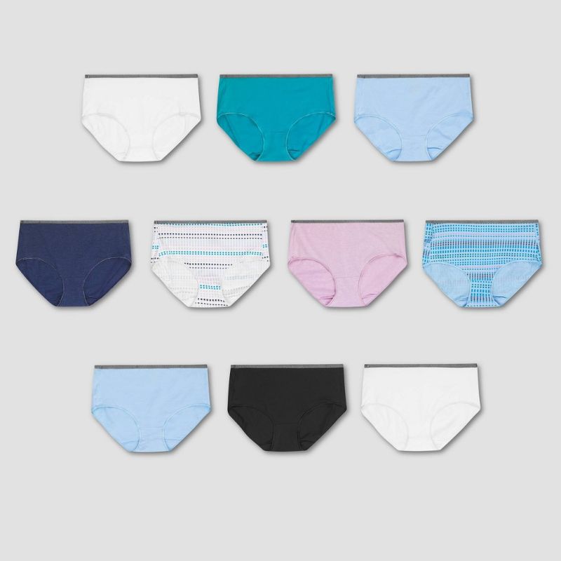 Photo 1 of Hanes Women's Breathable Cotton Stretch Brief 10-Pack Assorted 6
Size: 6
