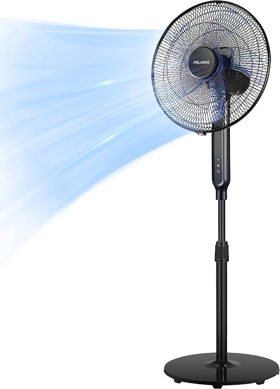 Photo 1 of PELONIS PFS40D6ABB DC Motor Ultra Quiet 16 Inch Pedestal Sleeping &Baby High Energy Efficiency Standing Fan Speed 12-Hour Timer Remote Control and
