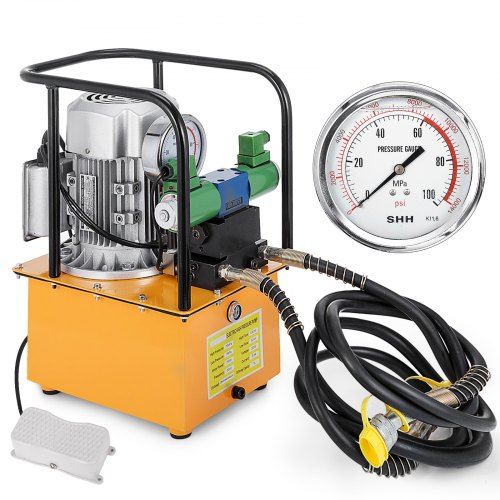 Photo 1 of *NONFUNCTIONAL* Electric Driven Hydraulic Pump Double Acting Solenoid Valve Pedal Switch 70 Mpa

