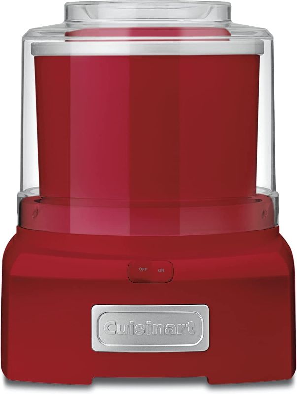 Photo 1 of Cuisinart ICE-21RP1 1.5-Quart Frozen Yogurt, Ice Cream and Sorbet Maker, Double Insulated Freezer Bowl elminates the need for Ice and Makes Frozen Treats in 20 Minutes or Less, Red
