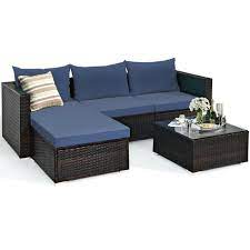 Photo 1 of  ** Box 1 Of A Set 3***   5 Pieces Patio Rattan Sectional Furniture Set with Cushions and Coffee Table 
