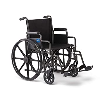 Photo 1 of **MISSING LEG REST*
Medline Wheelchair, Desk-Length Arms and Swing-Away Leg Rests, 18" x 16" Seat (W x D)
