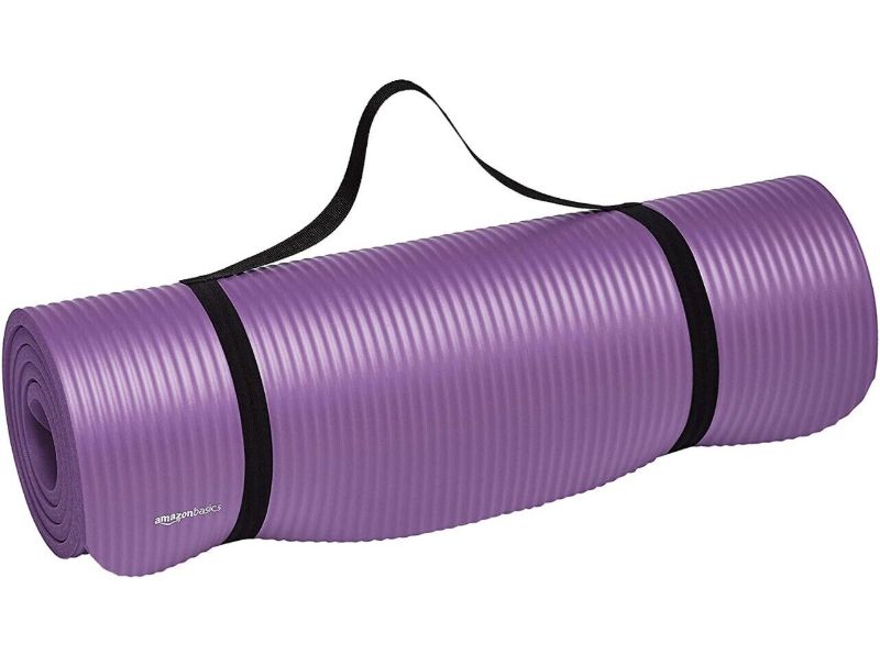 Photo 1 of Amazon Basics 1/2-Inch Extra Thick Exercise Yoga Mat Purple
