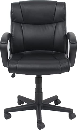 Photo 1 of Amazon Basics Padded Office Desk Chair with Armrests, Adjustable Height/Tilt, 360-Degree Swivel, 275Lb Capacity - Black
