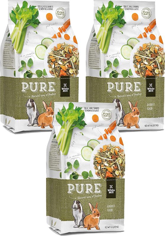 Photo 1 of ***(BEST BY AUG 13 2023)***
Witte Molen Pure Rabbit Food Seed Mixture Carrot & Celery Dry Food, 4.4 lbs, (Mini Rex, Lionhead Rabbit, English Lop, Dutch Rabbit) (3 Pack Pure Rabbit Food Seed, Carrot & Celery)
