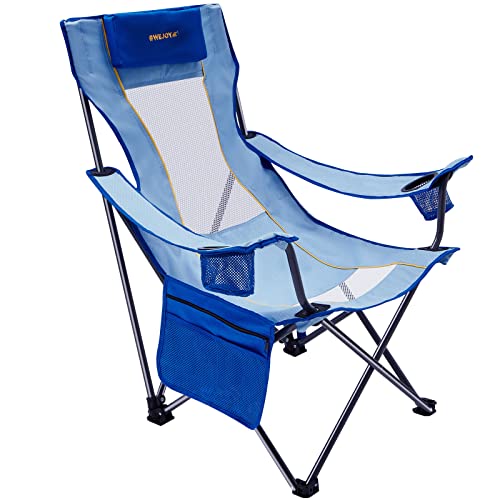 Photo 1 of #WEJOY Lightweight Folding Beach Chair Outdoor Folding Chair Lawn Chairs Portable Camping Chair Reclining Mesh High Back Camp Chairs Outdoor Chairs wi
