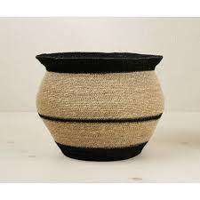 Photo 1 of 10" X 14" Round Seagrass Decorative Basket Black - Opalhouse™ Designed with Jungalow™
