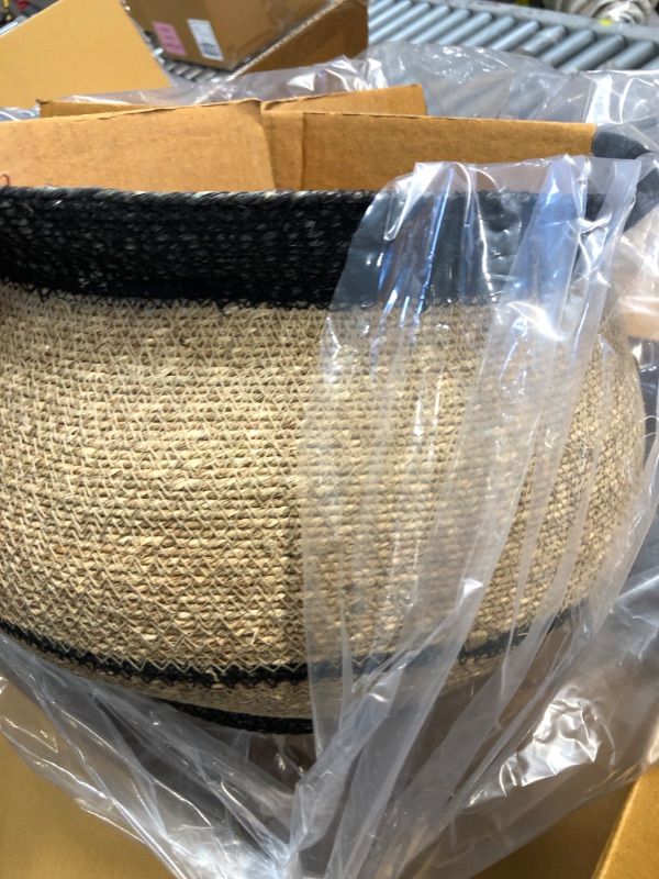 Photo 2 of 10" X 14" Round Seagrass Decorative Basket Black - Opalhouse™ Designed with Jungalow™
