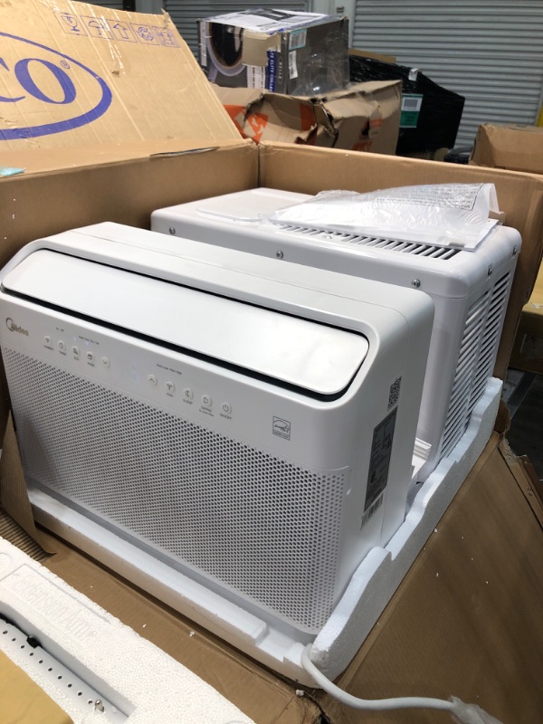 Photo 2 of Midea 8,000 BTU U-Shaped Smart Inverter Window Air Conditioner–Cools up to 350 Sq. Ft., Ultra Quiet with Open Window Flexibility, Works with Alexa/Google Assistant, 35% Energy Savings, Remote Control
