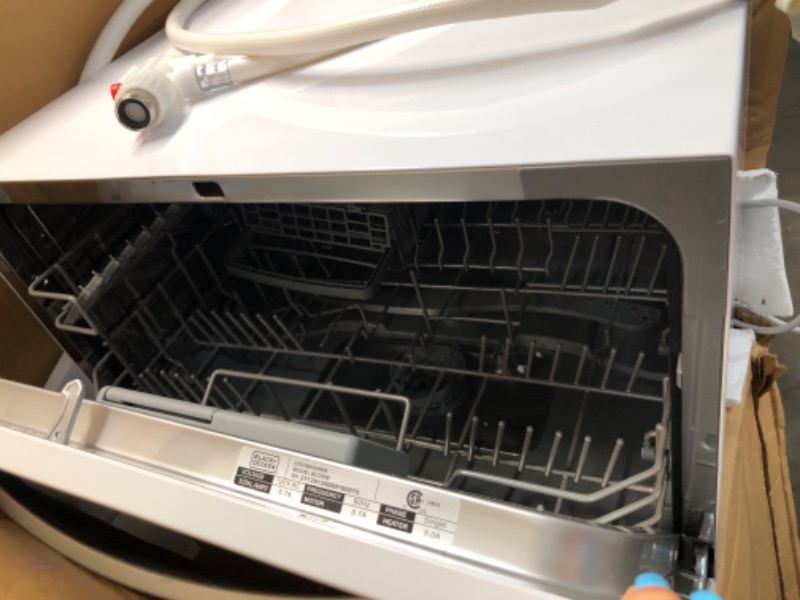 Photo 6 of DAMAGED-CK+DECKER BCD6W Compact Countertop Dishwasher, 6 Place Settings, White
