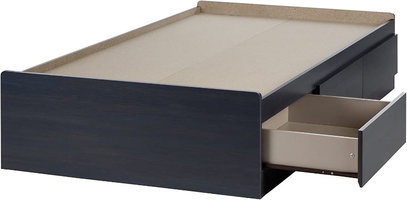 Photo 1 of 38' x 75" twin 
South Shore Aviron Mates Bed with 3 Drawers, Twin 39-inch, Blueberry
