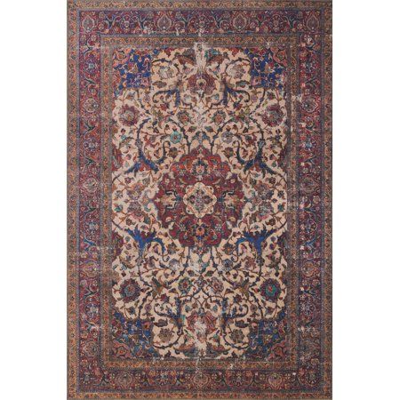 Photo 1 of -USED AND MINOR DAMAGE
LORELQ-11SAML7696 7 Ft.-6 in. X 9 Ft.-6 in. Loren Power Loomed Traditional Rectangle Rug, Sand & Multi Color
