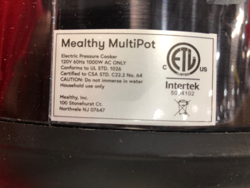 Photo 7 of USED AND NEEDS CLEANING
Mealthy MultiPot 9-in-1 Programmable Pressure Cooker 6 Quarts with Stainless Steel Pot, Steamer Basket, instant access to recipe app. Pressure cook, slow cook, sauté, rice cooker, yogurt, steam
