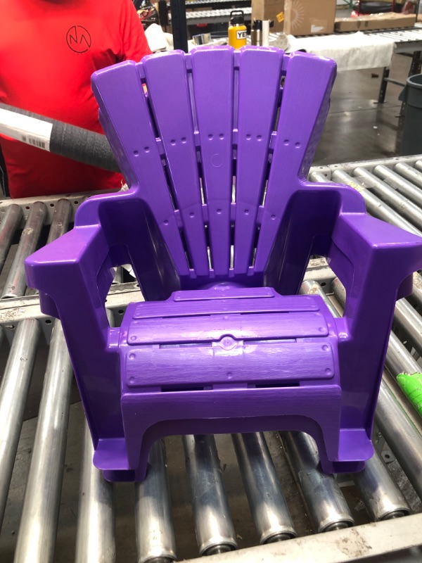 Photo 1 of American Plastic Toys Kids’ Adirondack (Pack of 2), Outdoor, Indoor, Beach, Backyard, Lawn, Stackable Lightweight, Portable, Wide Armrests, Comfortable Lounge Chairs for Children, Purple (2pk)
