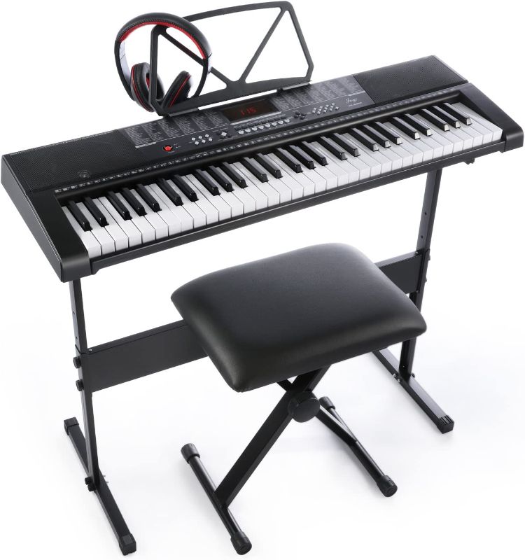 Photo 1 of 61key Standard Keys Keyboard with USB Music Player,Including Headphone,Stand,Stool & Power Supply-The electronic keyboards with the JOY and JOYMUSIC trademarks are on sale randomly
