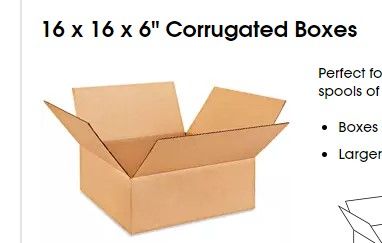 Photo 1 of 16 x 16 x 6" Corrugated Boxes
25 boxes