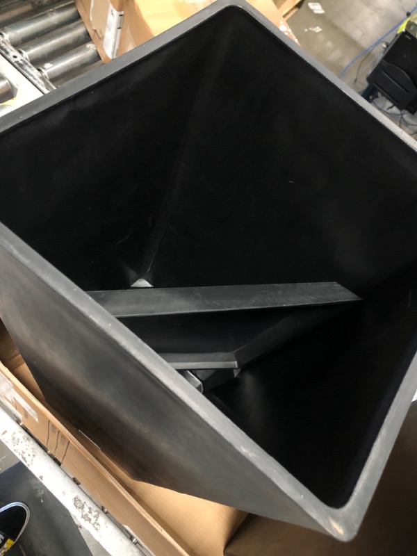 Photo 3 of 12.8 in. x 27.8 in. Black Plastic Floor Planter