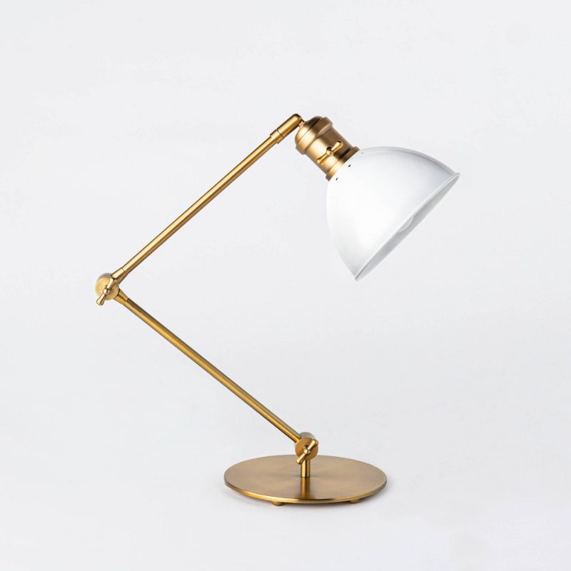 Photo 1 of Metal Desk Lamp Antique Brass (Includes LED Light Bulb) - Threshold™ Designed with Studio McGee
