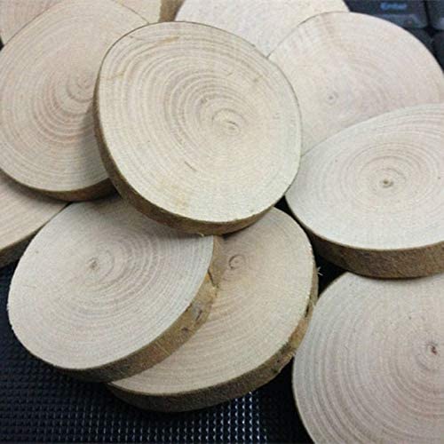 Photo 1 of 1 to 10 cm Nature Blank Wood Chip Polished Painting Base Handmade Craft Wedding Home Garden Decoration DIY- 5 PIECES 