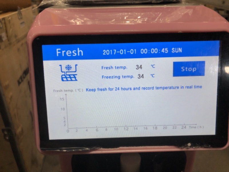 Photo 3 of **PARTS ONLY**

GSEICE Commercial Ice Cream Maker Mchine For Home, 7 Inch LCD Touch Screen 4.2 to 4.7 Gal/H Soft Serve Machine with Pre-cooling frequency conversion,1050W Soft Serve Ice Cream Machine With 1.6 Gal Tank (pink)
